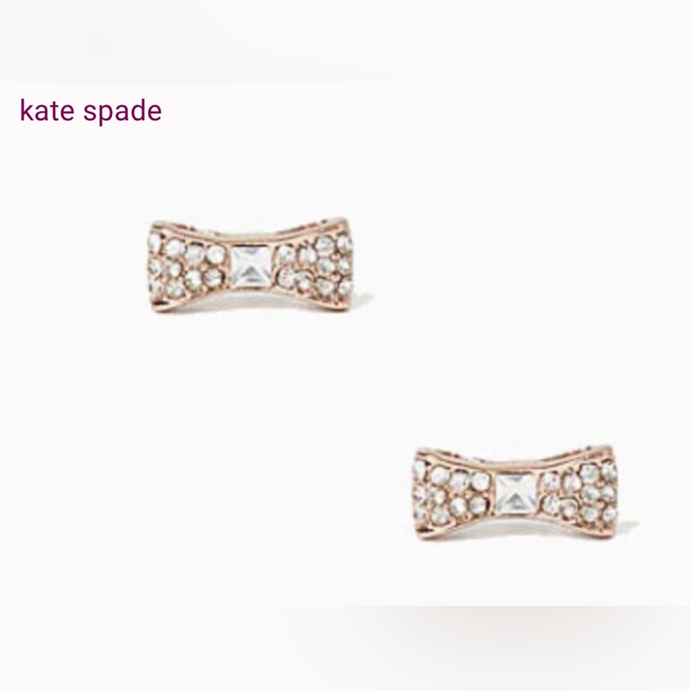 Kate Spade New York Ready Set Bow Pave Stud Earrings New with Tags - Picture 3 of 5